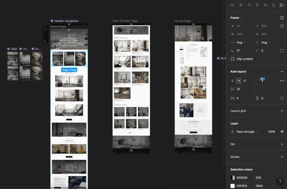 Redesigned Entrance pages in Figma