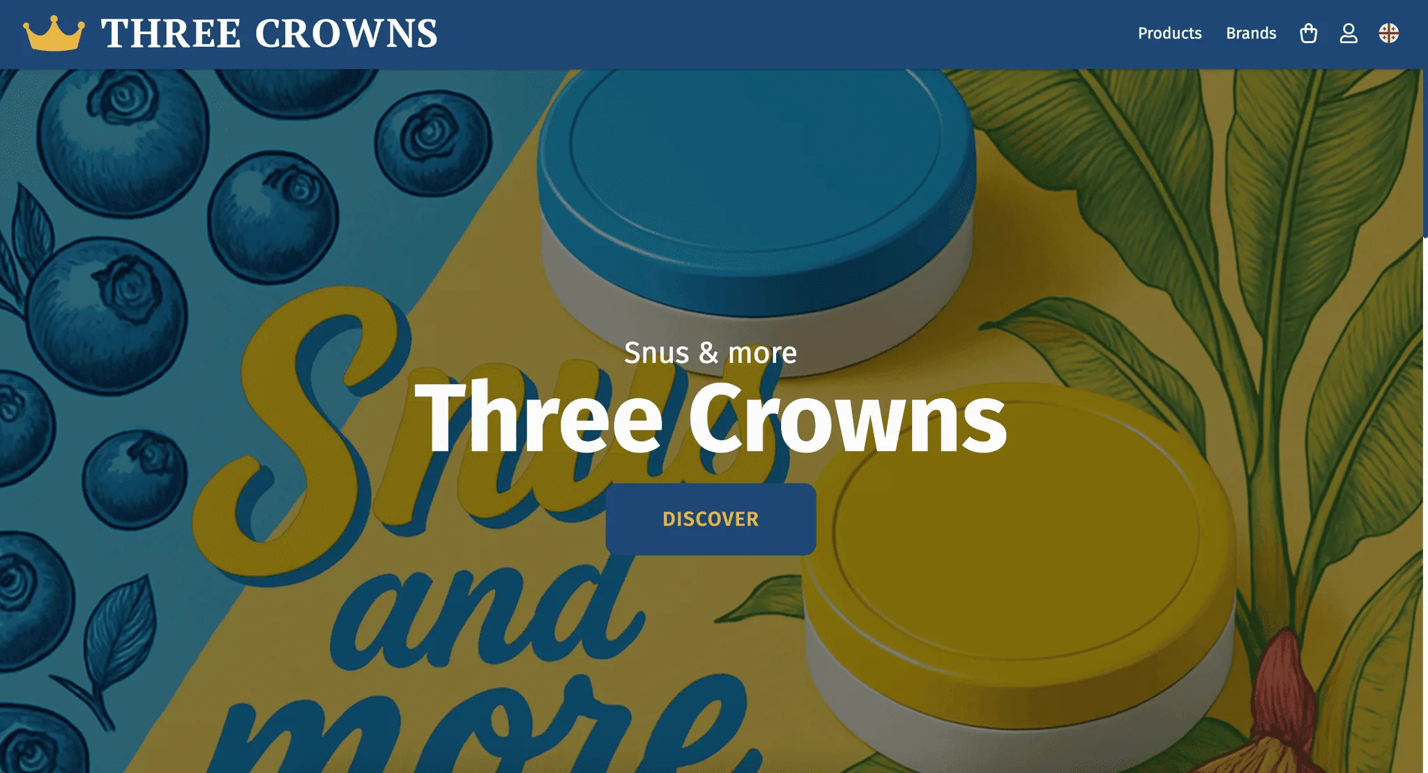 Three Crowns landing page screenshot