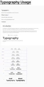 FlexUp HR design system – Typography usage board
