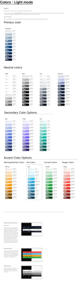 FlexUp HR design system – Colors – light mode board